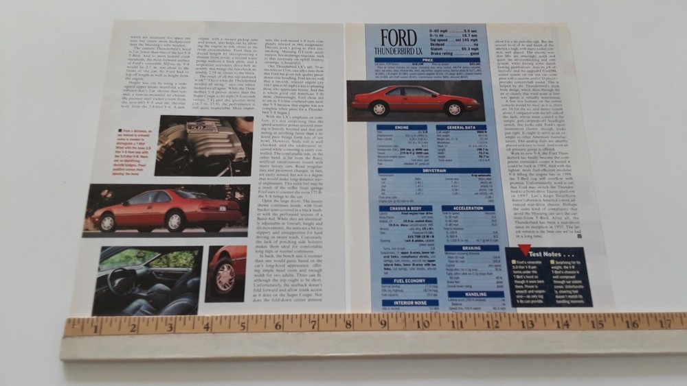 1991 FORD THUNDERBIRD V-8 5.0 ORIGINAL ARTICLE
