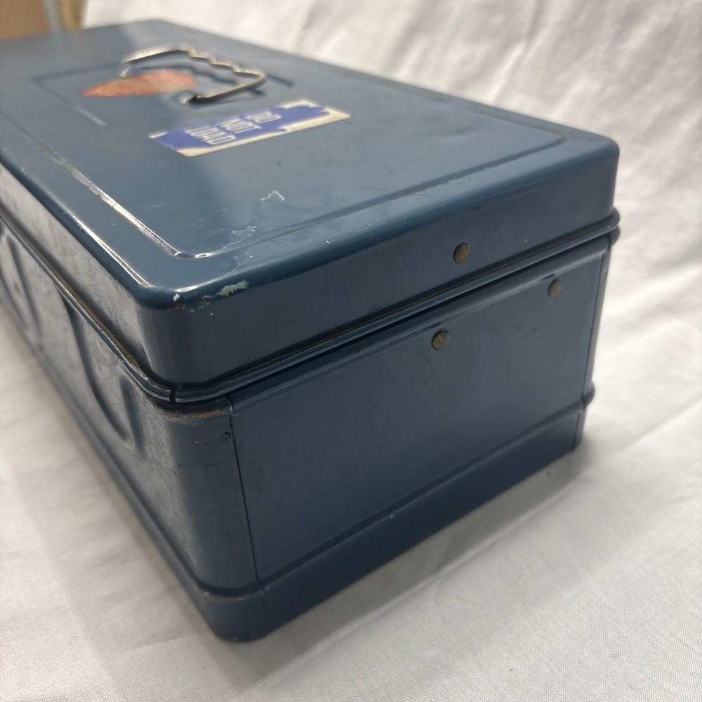 Vintage Mastercraft Blue Metal Tool Tackle Box Walgreen's
