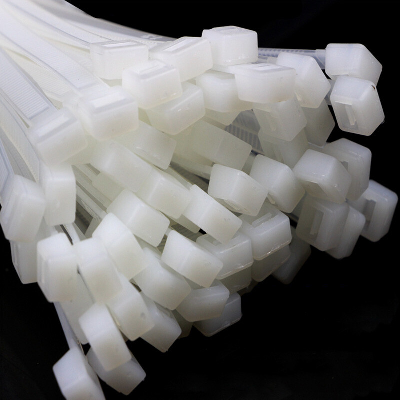 5.2mm Width Cable Ties Nylon Zip Tie Wraps Strong Long Multiple Size White/Black