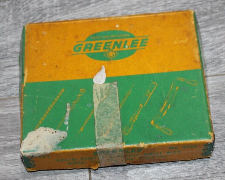 GREENLEE NO 275P SOLID CENTER ELECTRICAL DRILL BITS In Original Box Vintage Old