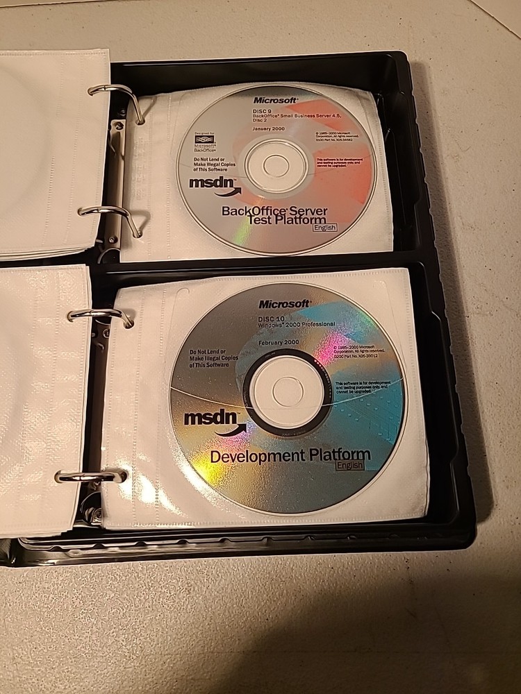 MICROSOFT MSDN Software Discs w/Storage Case Lot of 43
