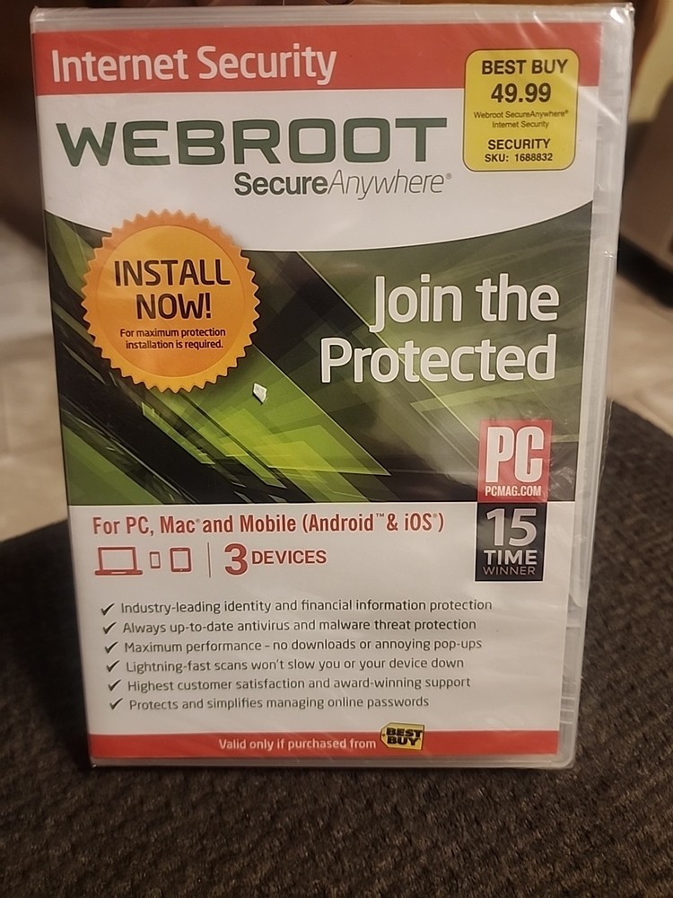 Webroot SecureAnywhere Internet Security - Full Version for Windows & Mac...