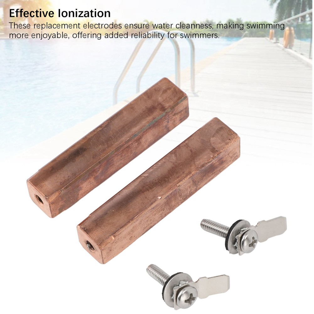 2 Sets Efficient Swimming Pool Copper Electrodes Replacement For