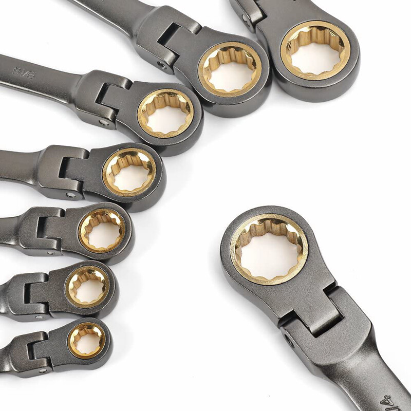 WORKPRO 8-piece Flex-Head Ratcheting Combination Wrench Set Metric/SAE