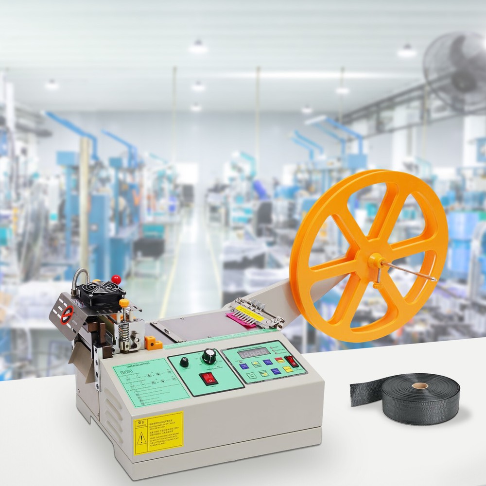 Webbing Cutting Machine Automatic Hot & Cold Tape Cutter for Elastic Band 280W