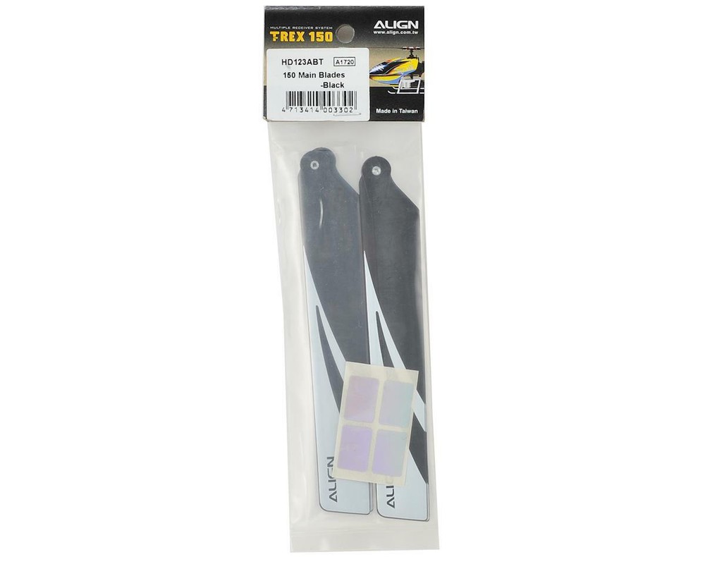 Align 150 120mm Main Blade Set (Black/White Tips) [AGNHD123AB]