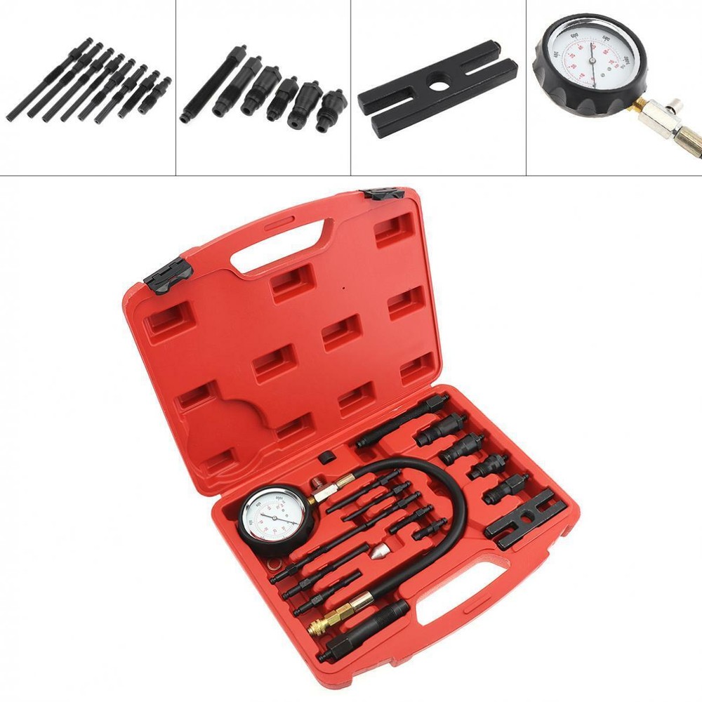 Diesel Engine Cylinder Compression Tester Pressure Diagnostic Test Kit 0-1000PSI