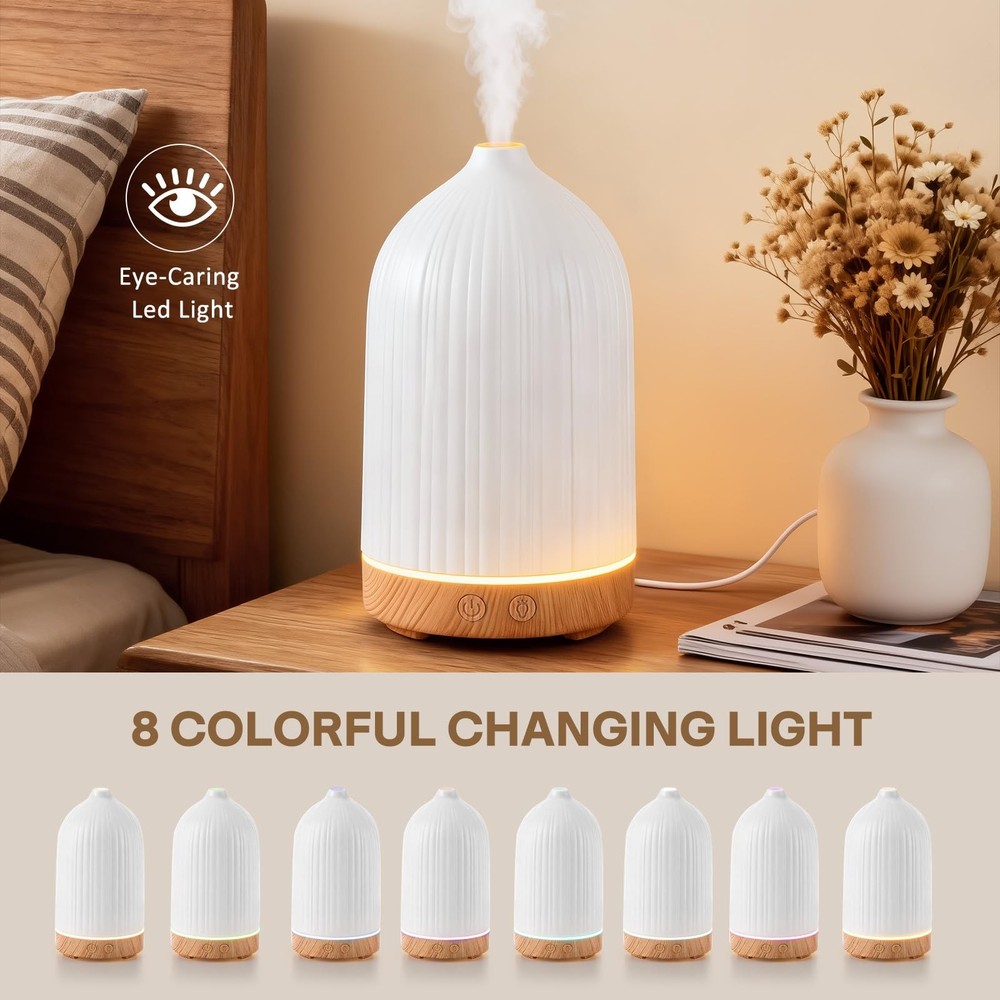 Specvoko 100ML Essential Oil Diffuser, Ultrasonic Cool Mist White