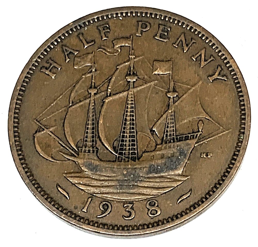 # C4870 GREAT BRITAIN COIN, HALF PENNY 1938