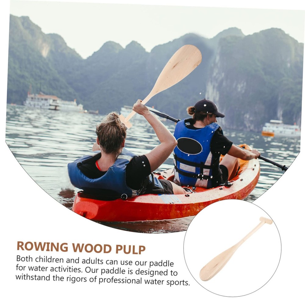 Wood Paddle Canoe for Lightweight Boat Accessory with Shaped Handle for Comfo...