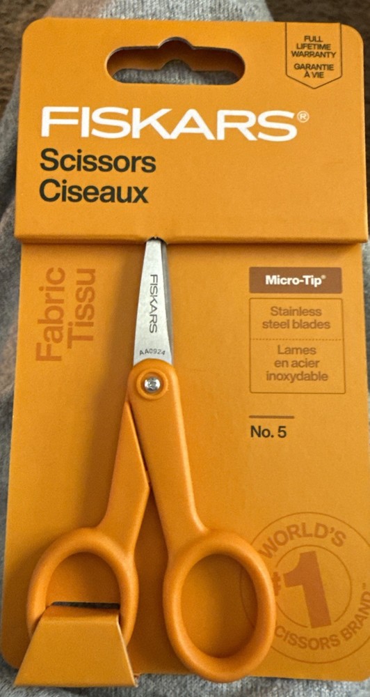 Fiskars #5 Micro-Tip Scissors Fabric Tissue New