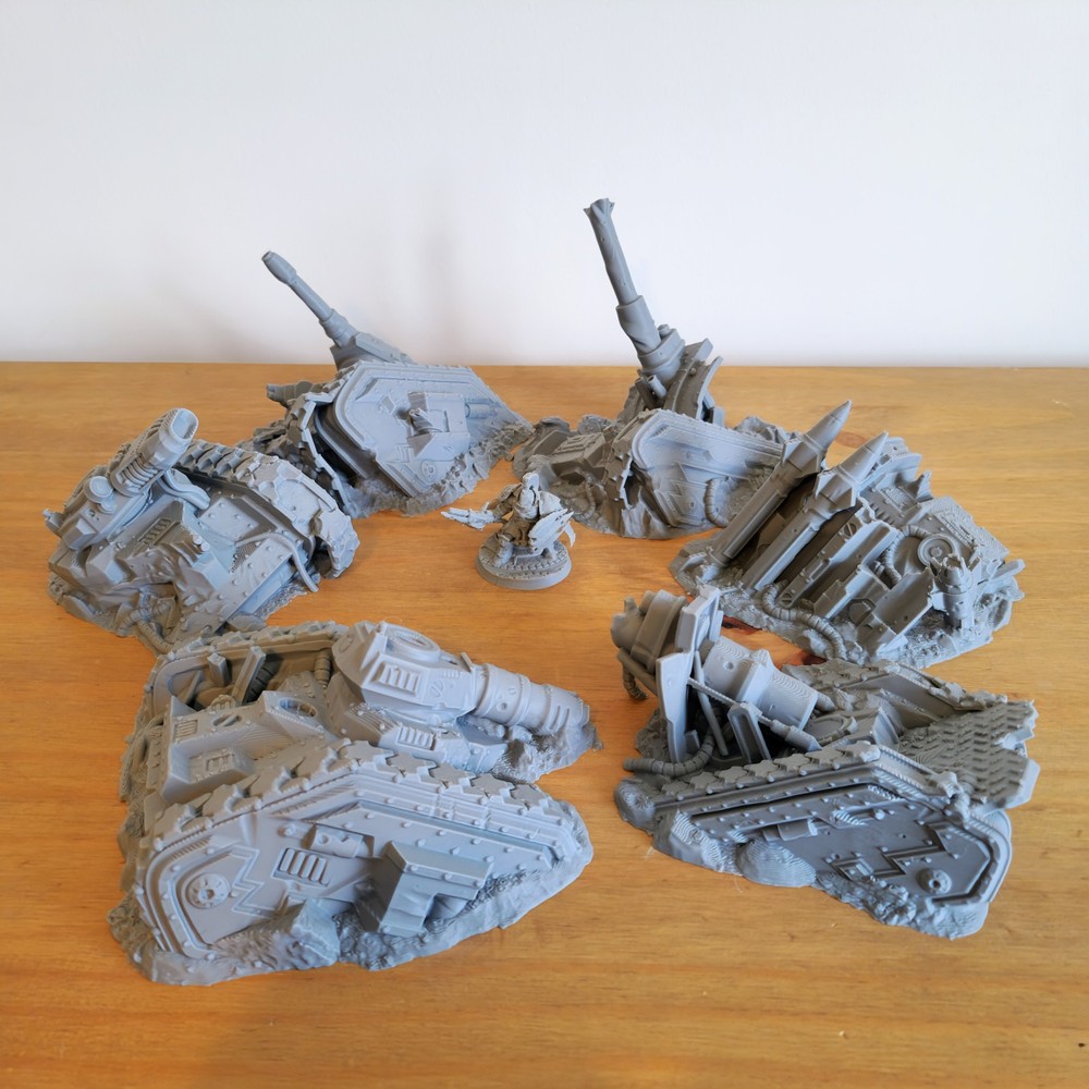 Destroyed Tanks Scatter Terrain Scenery Bundle | Wargaming Terrain Scenery