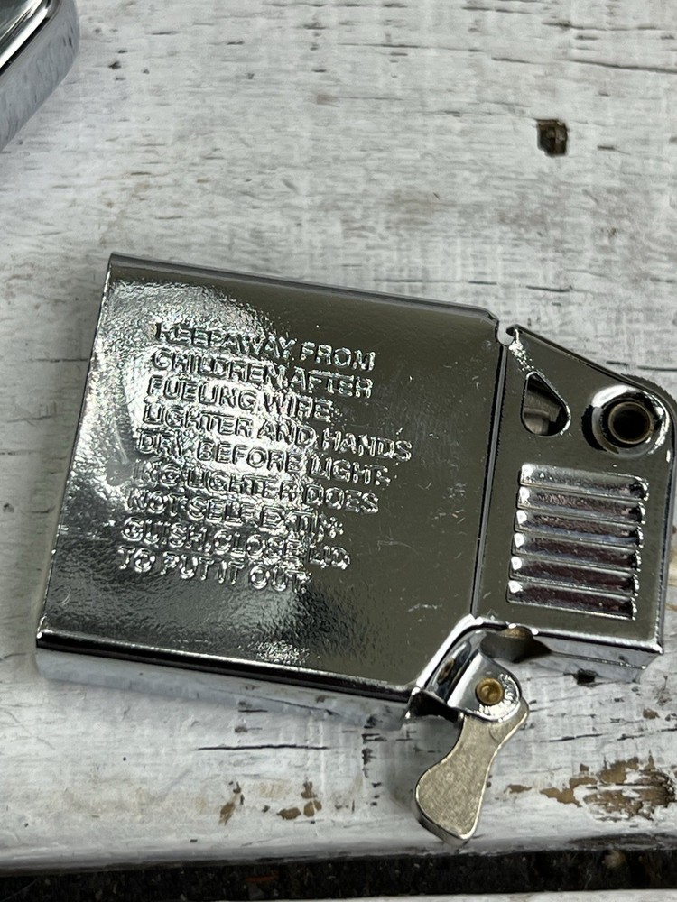 Ronson Wind II Shiny Chrome Windproof Lighter Sparks AS-IS Used Untested Scratch