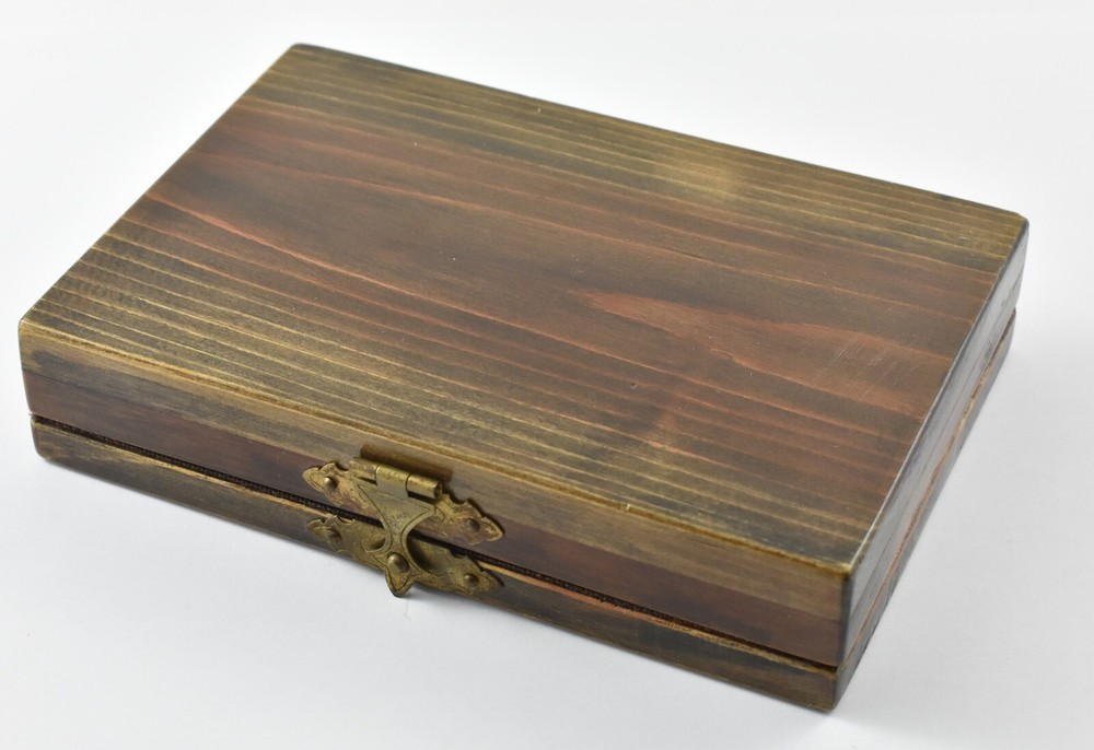 Wooden Box Holds 2 Silver Dollars *6990