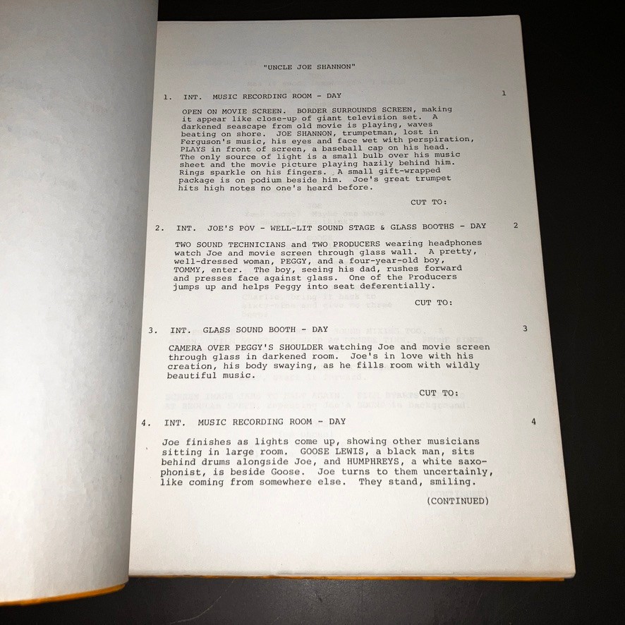 UNCLE JOE SHANNON (5/13/78) Burt Young Writes/Stars -#78 Prod Script w/NOTES!