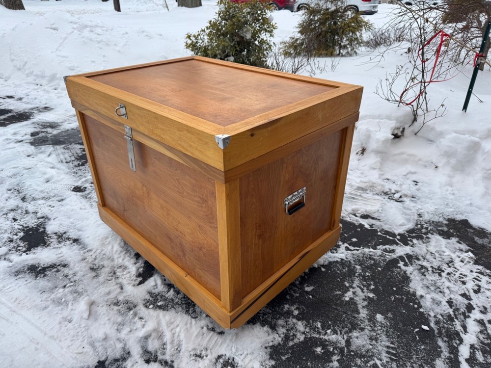 Gently used custom made horseback riding trunk