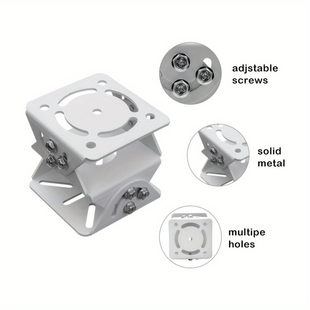 CCTV Security Camera 3-Axis Joint Mount, Metal Universal Joint Brack (White)