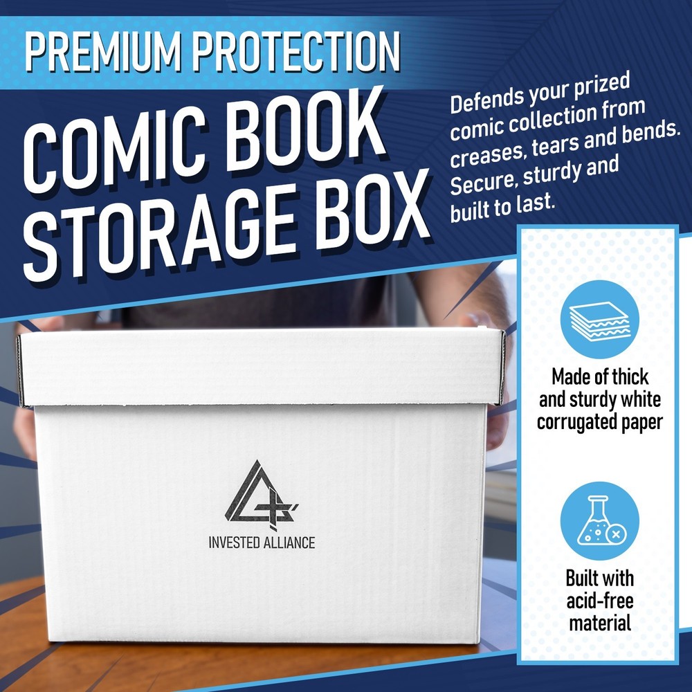 Short Comic Box for 150-175 Comics | Durable Corrugated Cardboard Storage Boxes