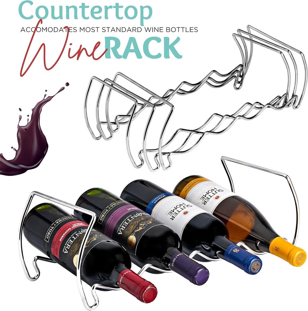 Metal Wine Racks Countertop - 3 Tier Stackable Wine Rack - Bottle Rack Holds ...