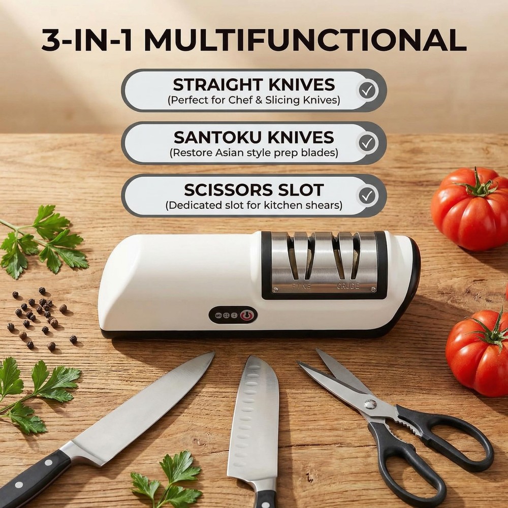 Professional Electric Knife Sharpener, 2-Stage Precision Sharpening System (F...