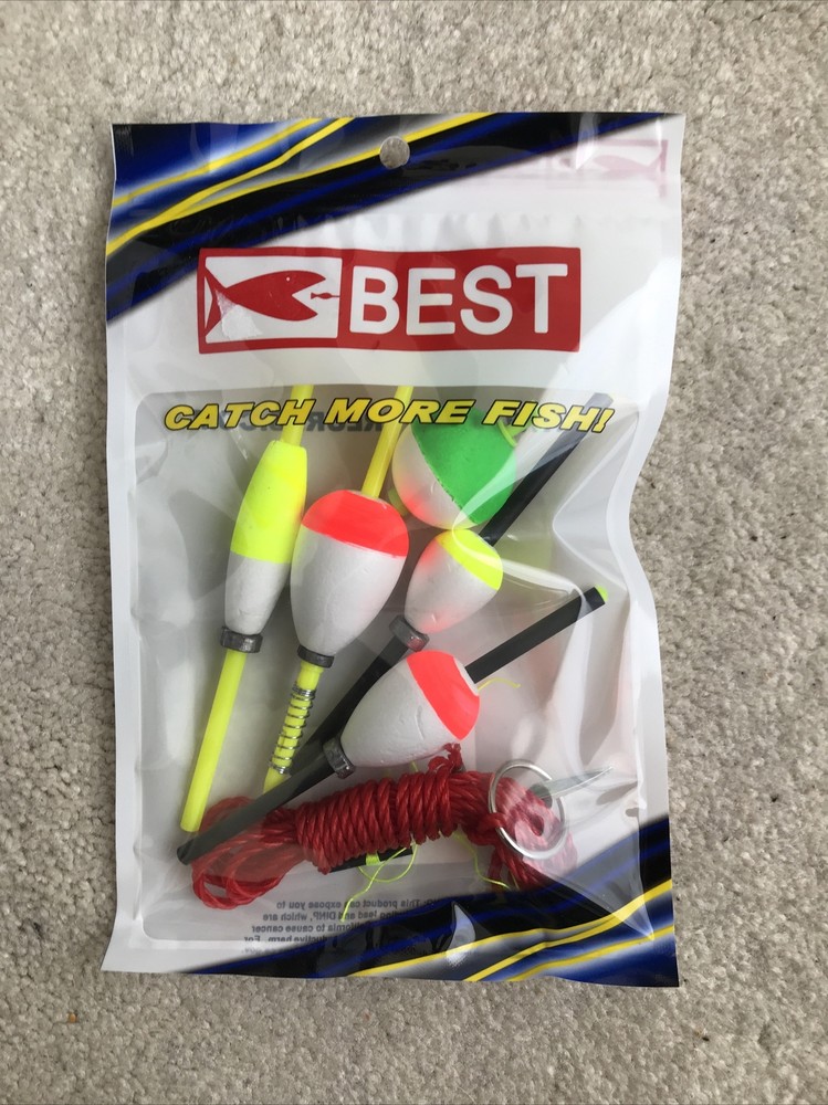 BEST CO. Foam Spring Float with String- Fishing-Multi Pack  NEW