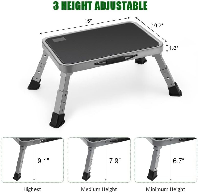 Multi-Purpose Foldable Step Ladder with Thick Rubber Feet - 330lbs Capacity