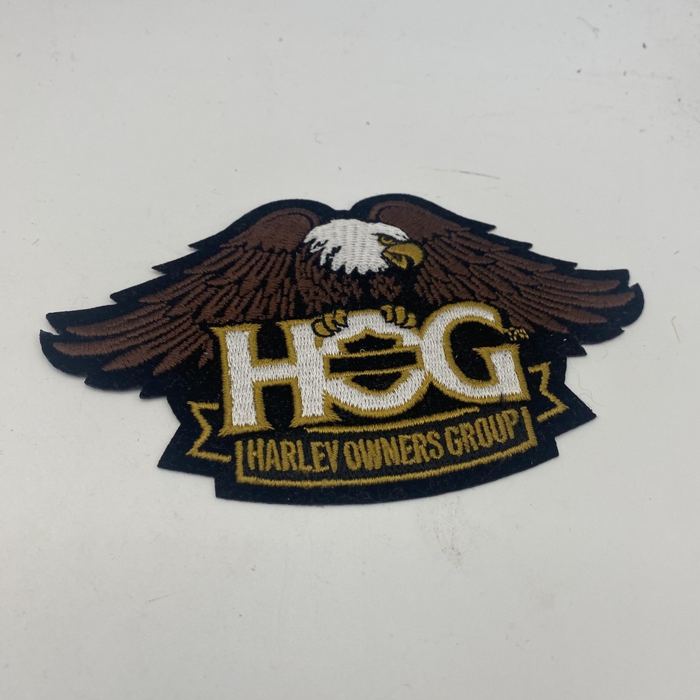 Harley-Davidson HOG Harley Owners Group Embroidered Back Patch Eagle Brown Gold