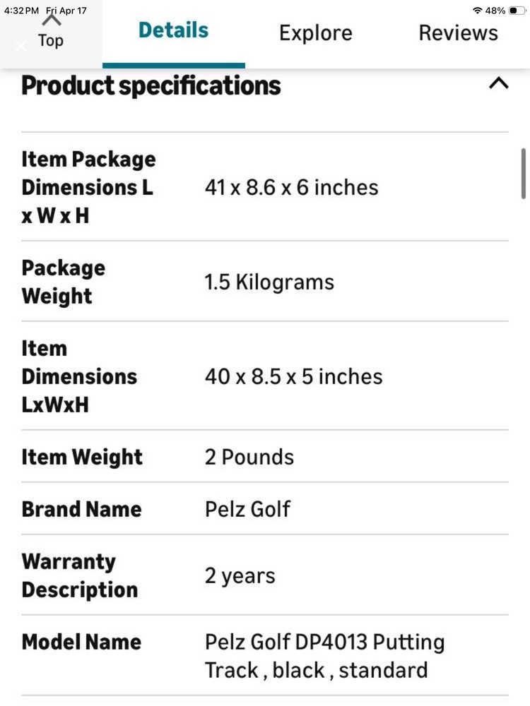 Dave Pelz Putting Track Golf Training Aid