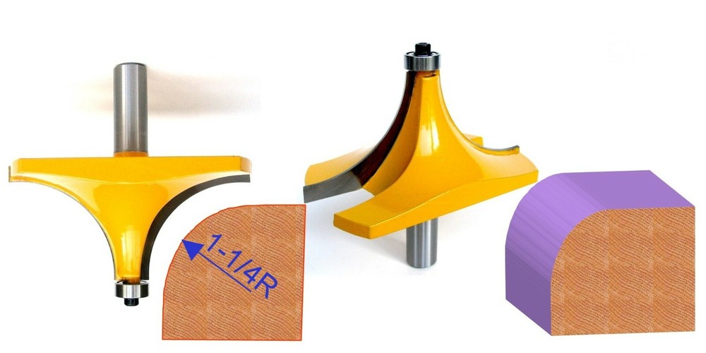 1pc 1/2" SH 1-1/4" Radius Round Over Router Bit S
