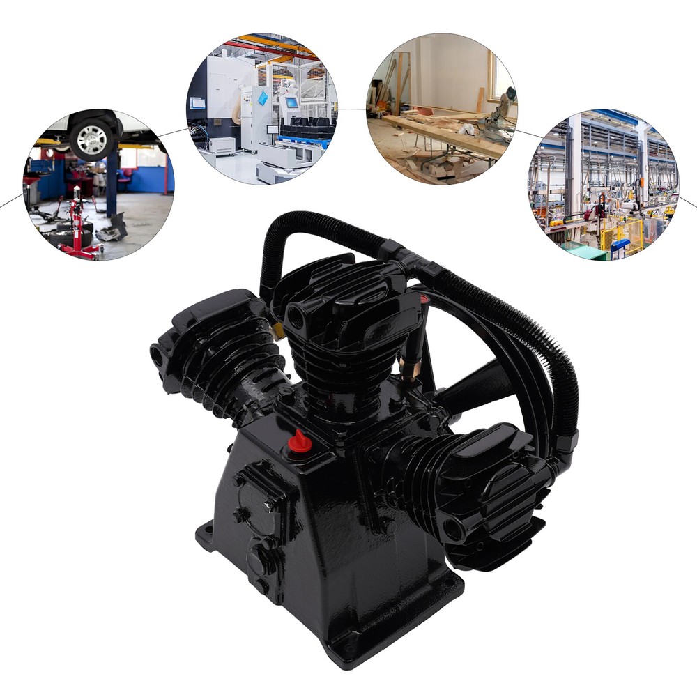 5-HP Single-Stage Inline-Twin Replacement Air Compressor Pump 3 3 Cylinder Head