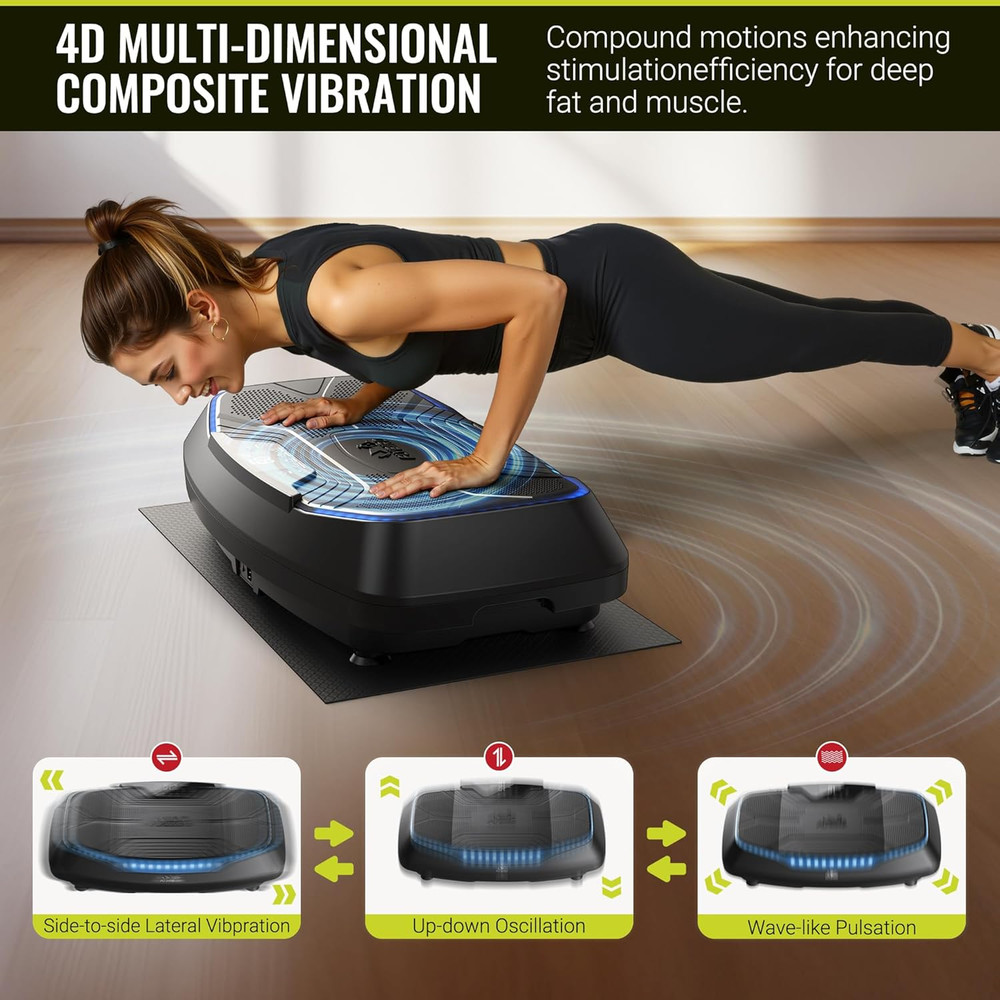 Vibration Plate Exercise Machine, Adjustable Speed High Intensity Vibration for