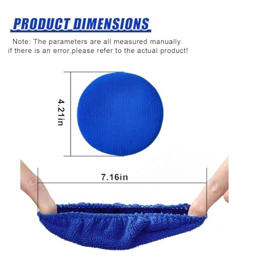 7PCS Car Care Microfiber Cloths, Windshield Cleaner Microfiber Pad Blue