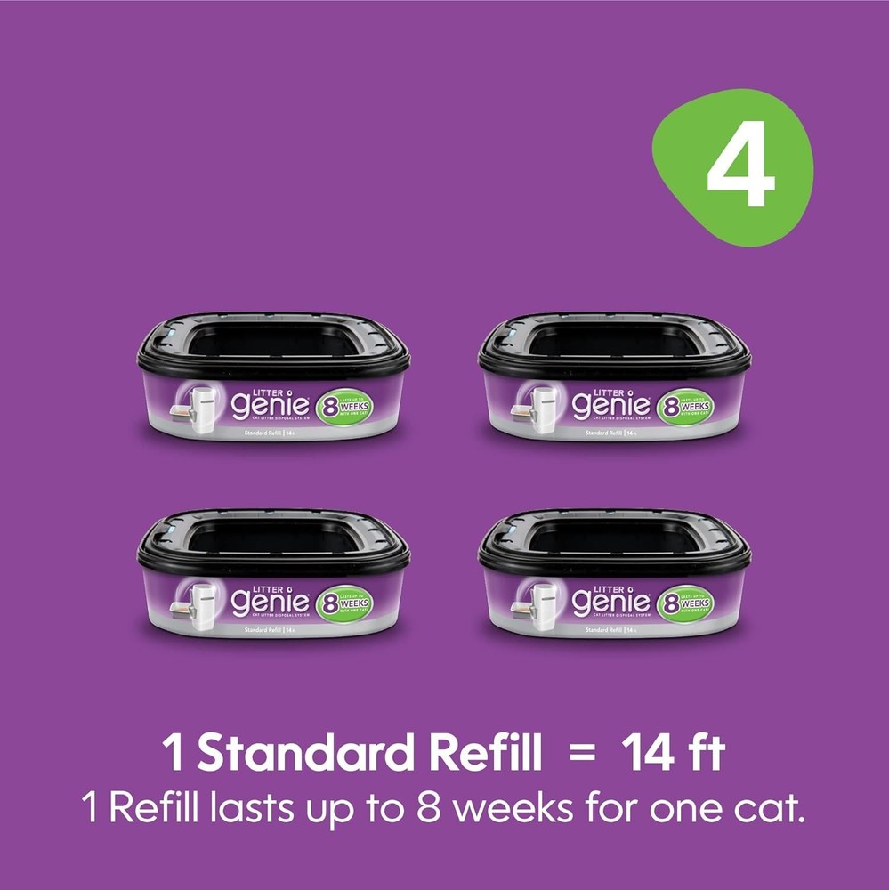 Durable 4-Pack Cat Litter Refill Bags | Odor Locking Technology for 2