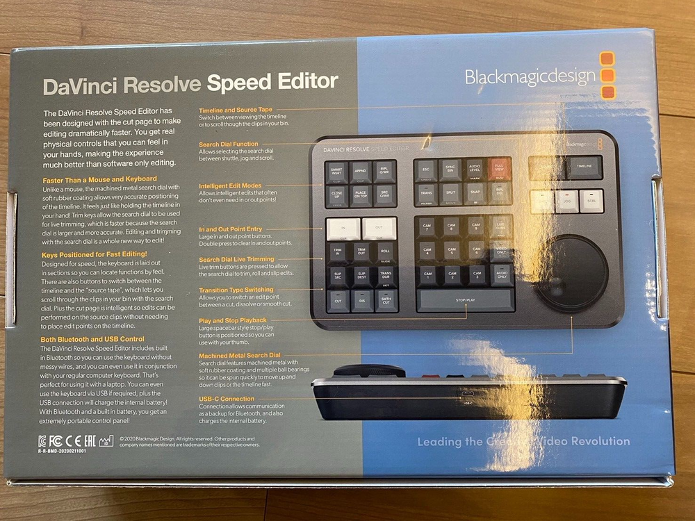 Blackmagic Design DaVinci Resolve Speed Editor License not included Black used