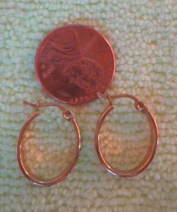 GOLDTONE STERLING SILVER OVAL HOOPS EARRINGS