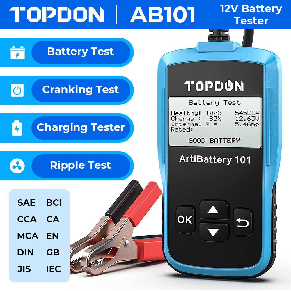 100-2000CCA Car Battery Tester 12V Load Tester Charging Cranking Analyzer Tool