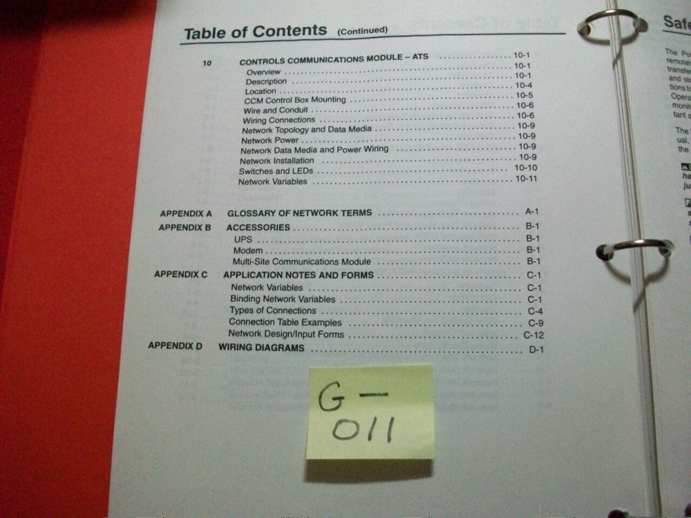 ONAN POWERCOMMAND NETWORK INSTALLATION & OPERATOR'S MANUAL #900-0366 EXC. COND.