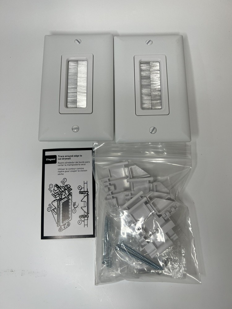 Legrand HT2004-WH-V1 In-Wall Low-Voltage Cable Access Plate Kit