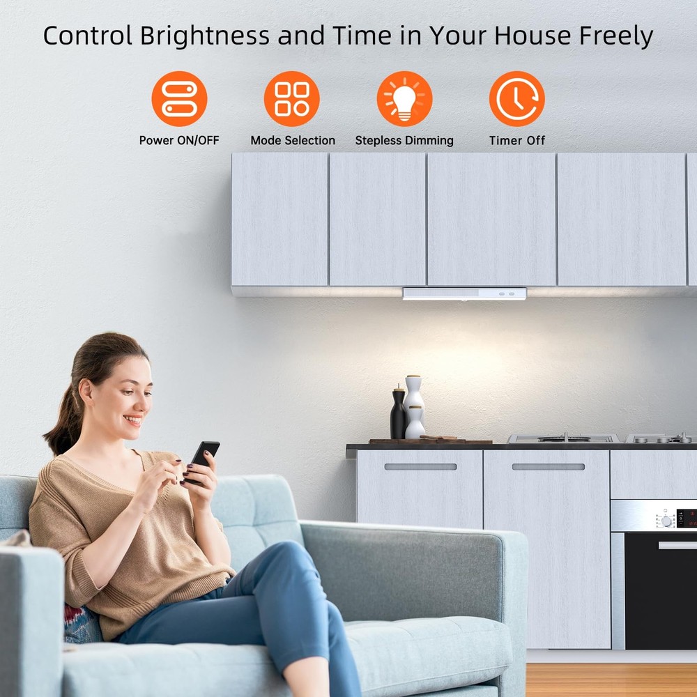 6 Pcs Rechargeable LED Closet Light, Motion Sensor Under Cabinet Lighting