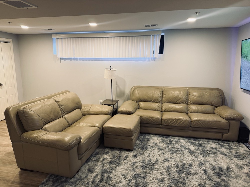 Natural Leather Couch, $1,000