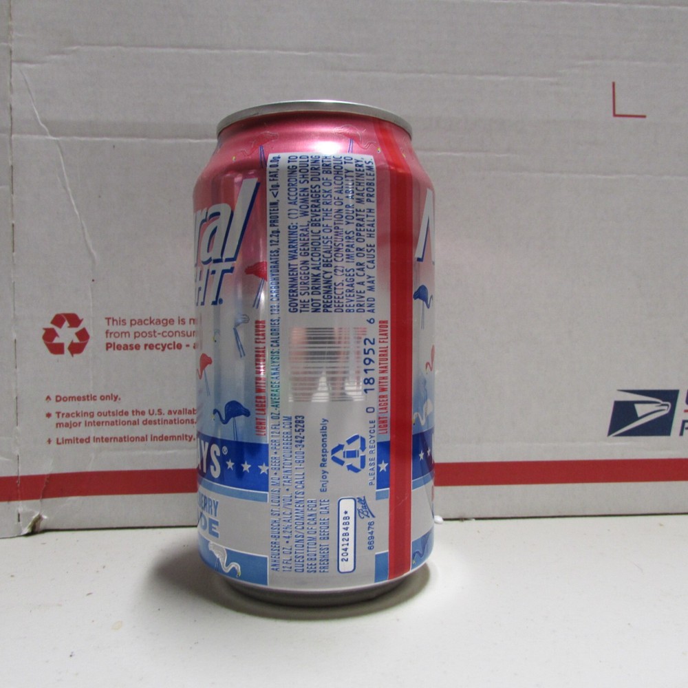 NATURAL LIGHT NATURDAYS empty 12oz beer can RED WHITE BLUEBERRY