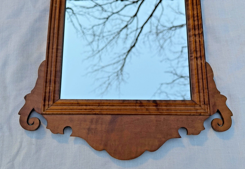 Signed Robert Treat Hogg 1973 Benchmade Maple Chippendale Mirror