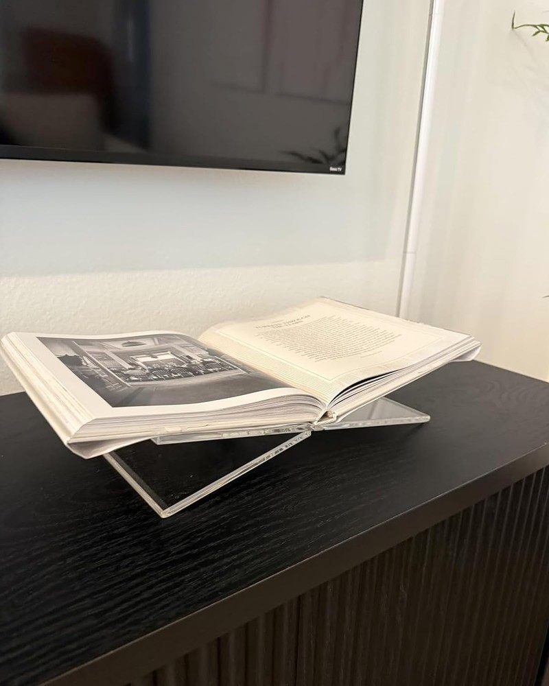 Clear Acrylic Book Stand, Adjustable Height Large Open Book Display Stand Cof...