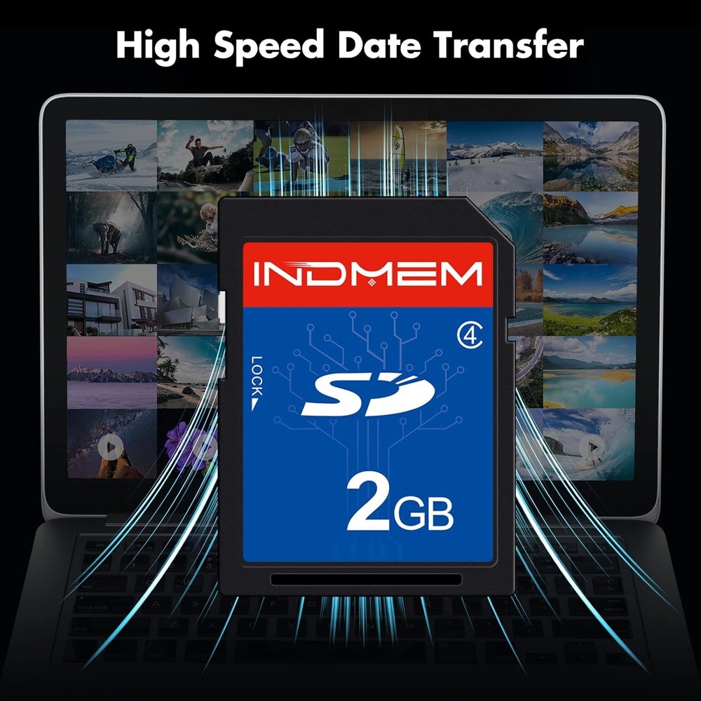 INDMEM 2 Pack SD Card 2GB Class 4 Flash Memory 2G SLC Stanard Secure 2PC