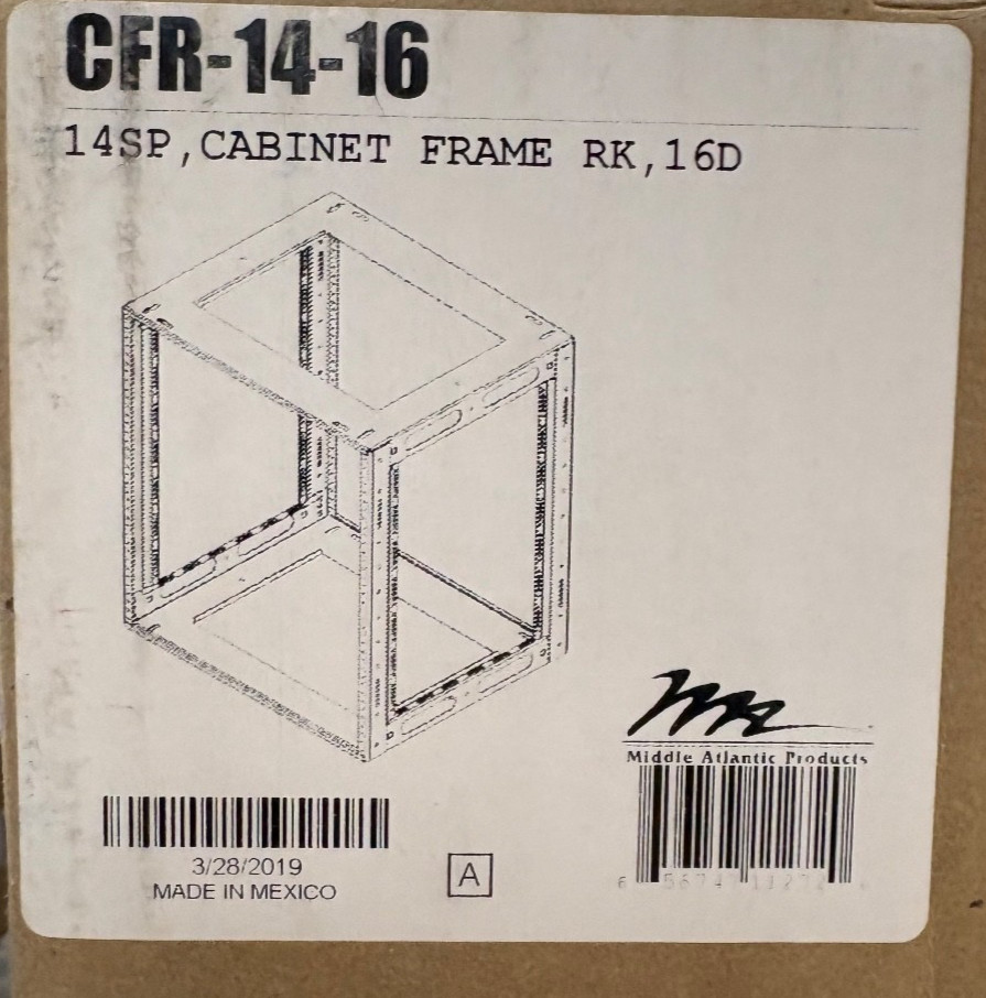 Middle Atlantic CFR-14-16 / 14SP Cabinet Frame Rack, 16D