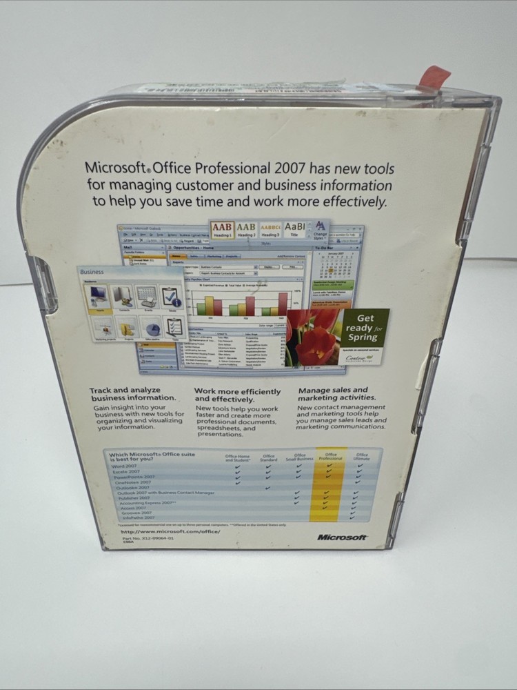 Microsoft Office Professional 2007 Upgrade Complete Windows Software w/Key