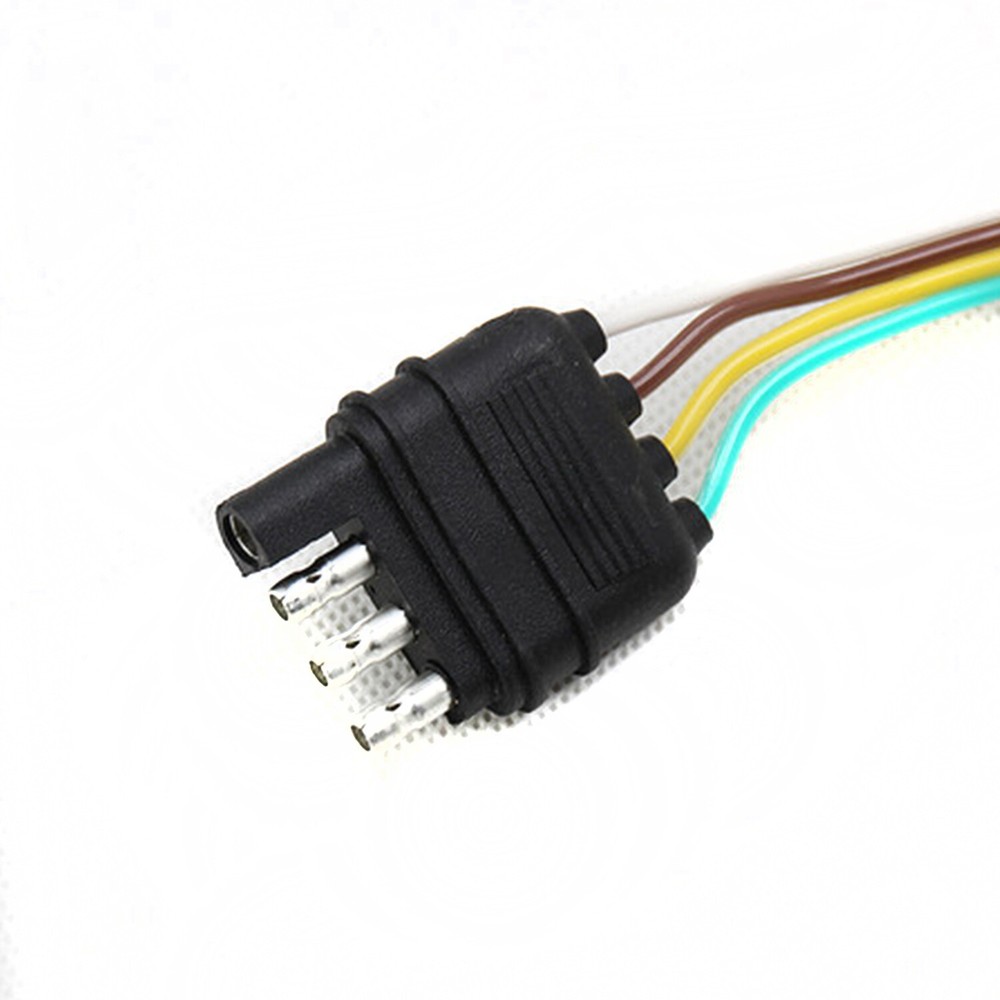 4 Way Flat Y-Splitter Dual Plug Adapter For LED Tailgate Light Bar/Trailer 4 Pin