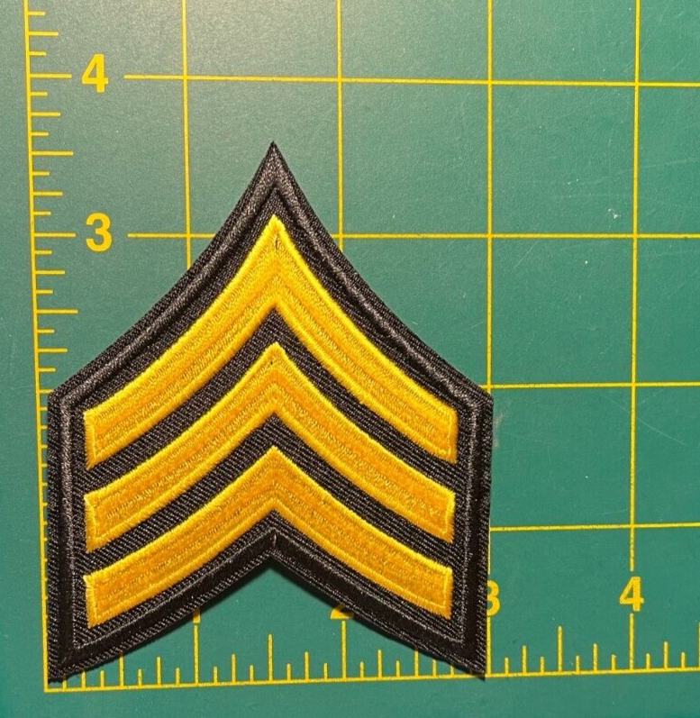 sergeant rank patch 3.5" tall chevron police patch 3 stripe Sergeant stripes