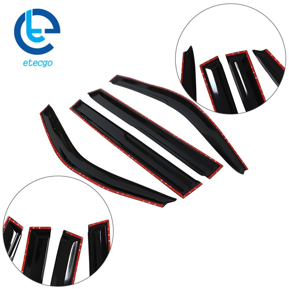 Window Vent Visor For 2001-2007 Highlander Smoke Shade Sun Wind/Rain Deflector