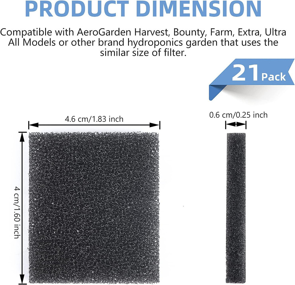 21 Pack Pump Filter Sponge Filter Sponge Replacement Accessories Reduces Dirt in